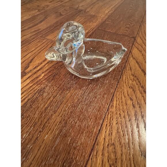 VTG Duck Ashtray Cigar Pipe Rest Candy Dish Heavy Clear Glass Figure Collectible - Picture 2 of 16